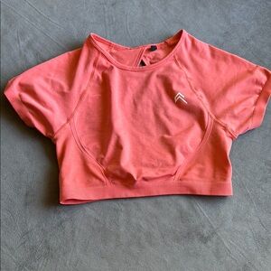 Oner Active Coral Crop Top with Short Sleeves
